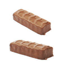 Caramel chocolate bar isolated
