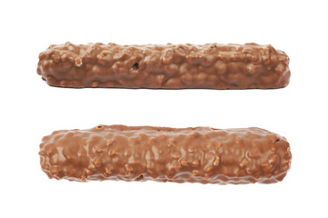 Caramel chocolate bar isolated