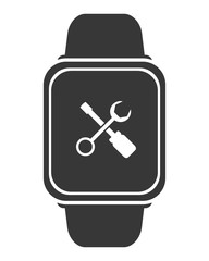 flat design smart watch icon vector illustration