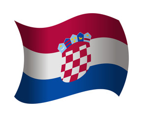 Naklejka premium croatia flag waving in the wind