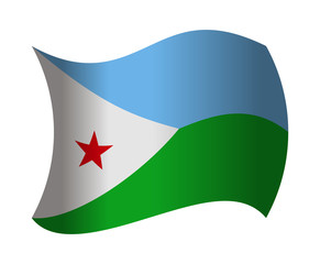 djibouti flag waving in the wind