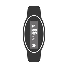 flat design heartrate wrist tracker icon vector illustration