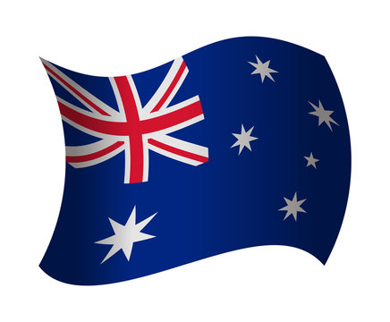 australia flag waving in the wind