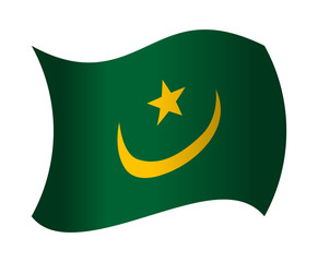 mauritania flag waving in the wind