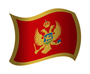 montenegro flag waving in the wind