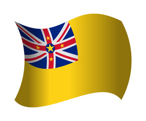 niue flag waving in the wind