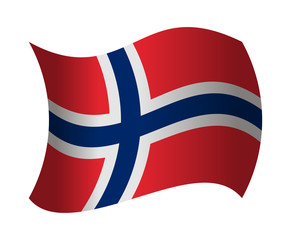 norway flag waving in the wind