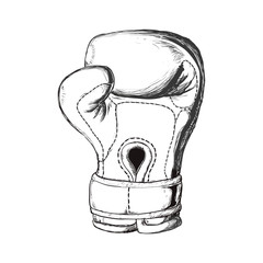 Boxing concept represented by Glove icon. Isolated and sketch illustration