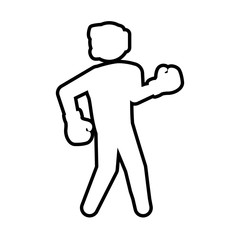 Boxing concept represented by boxer icon. Isolated and flat illustration