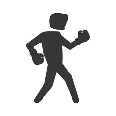 Boxing concept represented by boxer icon. Isolated and flat illustration