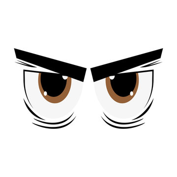 flat design angry cartoon eyes icon vector illustration
