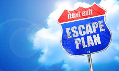 escape plan, 3D rendering, blue street sign