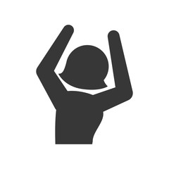 Female Person concept represented by woman pictogram icon. Isolated and flat illustration