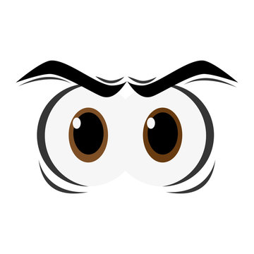 flat design angry cartoon eyes icon vector illustration