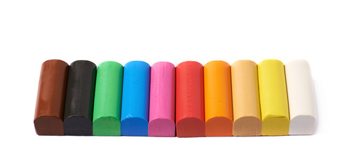 Sticks of colorful plasticine isolated