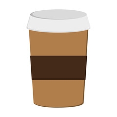 flat design disposable coffee cup icon vector illustration