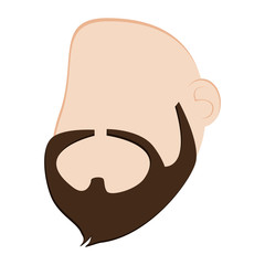 flat design faceless man head with facial hair icon vector illustration