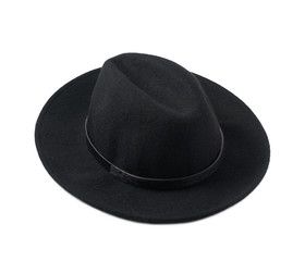 Black homburg hat isolated