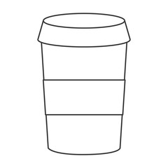 flat design disposable coffee cup icon vector illustration
