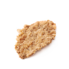 Single wholegrain cereal flake isolated