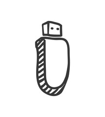 Gadget and technology concept represented by usb icon. Isolated and sketch illustration