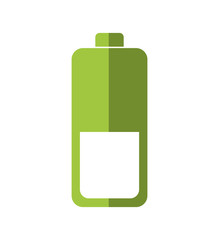 Energy concept represented by green battery icon. Isolated and flat illustration