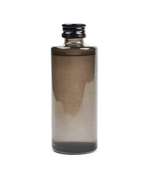 Obraz na płótnie Canvas Black glass bottle vial isolated
