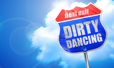 dirty dancing, 3D rendering, blue street sign