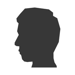 Human head and think concept represented by man icon. Isolated and flat illustration