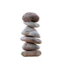 Fototapeta na wymiar balance rock or zen stones isolated on white background.