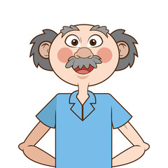 flat design caucasian senior man icon vector illustration