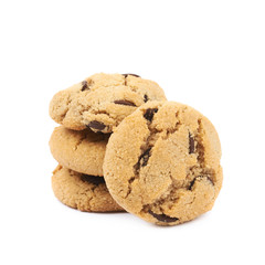 Chocolate chip cookie isolated