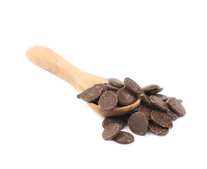 Chocolate chips composition isolated