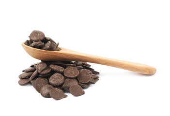 Chocolate chips composition isolated