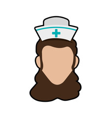 Medical and health care concept represented by nurse woman icon. Isolated and flat illustration