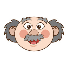 flat design caucasian senior man icon vector illustration