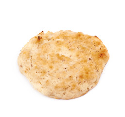 Cottage cheese flapjack flat cake isolated