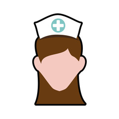 Medical and health care concept represented by nurse woman icon. Isolated and flat illustration