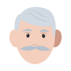 flat design caucasian senior man icon vector illustration