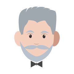 flat design caucasian senior man icon vector illustration