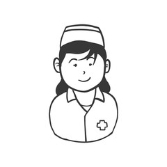 Obraz premium Medical and health care concept represented by silhouette nurse woman icon. Isolated and flat illustration