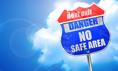 apocalypse danger background, 3D rendering, blue street sign
