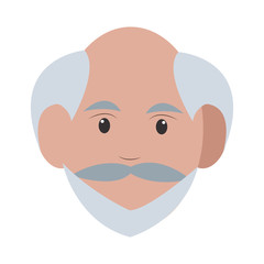 flat design caucasian senior man icon vector illustration