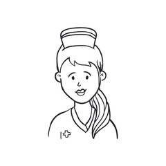 Medical and health care concept represented by silhouette nurse woman icon. Isolated and flat illustration