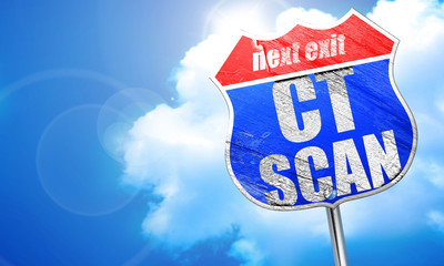 ct scan, 3D rendering, blue street sign