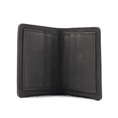 Flat leather wallet isolated