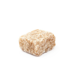 Single sugar cube isolated