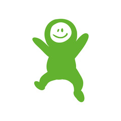 Cartoon concept represented by happy person icon. Isolated and flat illustration