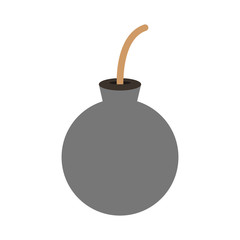 flat design cartoon bomb icon vector illustration
