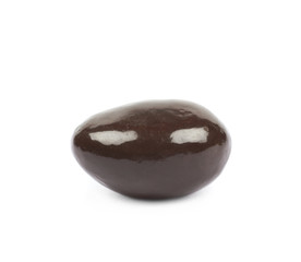 Chocolate coated almond nut isolated